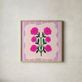 Bloom Studies I by Cheryl Warrick. Shown in a natural wood glass frame for a timeless modern aesthetic. Available as an archival giclee rolled canvas, fine art paper, or poster print. SKU 103978a.