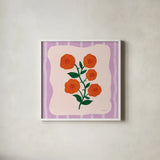 Bloom Studies II by Cheryl Warrick. Shown in a crisp white glass frame for a clean and minimalist style. Available as an archival giclee rolled canvas, fine art paper, or poster print. SKU 103979a.