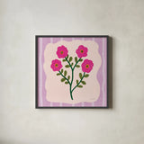 Bloom Studies III by Cheryl Warrick. Shown in a sleek black glass frame for a contemporary gallery look. Available as an archival giclee rolled canvas, fine art paper, or poster print. SKU 103980a.
