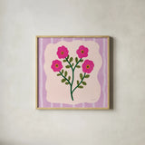 Bloom Studies III by Cheryl Warrick. Shown in a natural wood glass frame for a timeless modern aesthetic. Available as an archival giclee rolled canvas, fine art paper, or poster print. SKU 103980a.