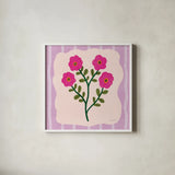 Bloom Studies III by Cheryl Warrick. Shown in a crisp white glass frame for a clean and minimalist style. Available as an archival giclee rolled canvas, fine art paper, or poster print. SKU 103980a.
