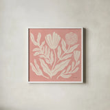 Bloom Toss II v2 by Cheryl Warrick. Shown in a crisp white glass frame for a clean and minimalist style. Available as an archival giclee rolled canvas, fine art paper, or poster print. SKU 103987a.