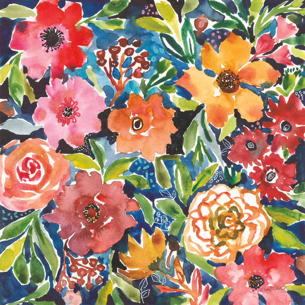 Breezy Petals II by Cheryl Warrick. SKU 84797a. Archival Giclee Fine art print for wall decor.