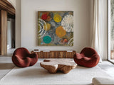 Bridge Abstract II by Cheryl Warrick. Shown as extra-large giant wall art in a modern living room. Available as an archival giclee rolled canvas, fine art paper, or poster print. SKU 36536a.