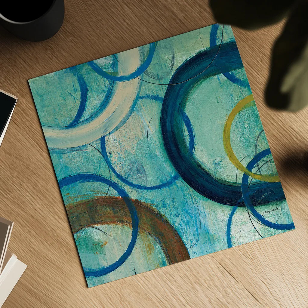 Circle Play I Crop by Cheryl Warrick. Shown as a detailed flat fine art print, highlighting archival giclee quality. Available as an archival giclee rolled canvas, fine art paper, or poster print. SKU 29394a.