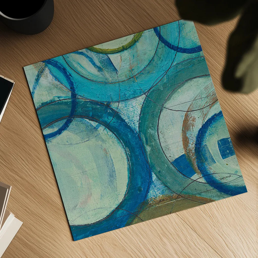 Circle Play II Crop by Cheryl Warrick. Shown as a detailed flat fine art print, highlighting archival giclee quality. Available as an archival giclee rolled canvas, fine art paper, or poster print. SKU 29391a.