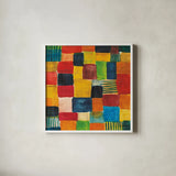 City Block II by Cheryl Warrick. Shown in a crisp white glass frame for a clean and minimalist style. Available as an archival giclee rolled canvas, fine art paper, or poster print. SKU 37796a.