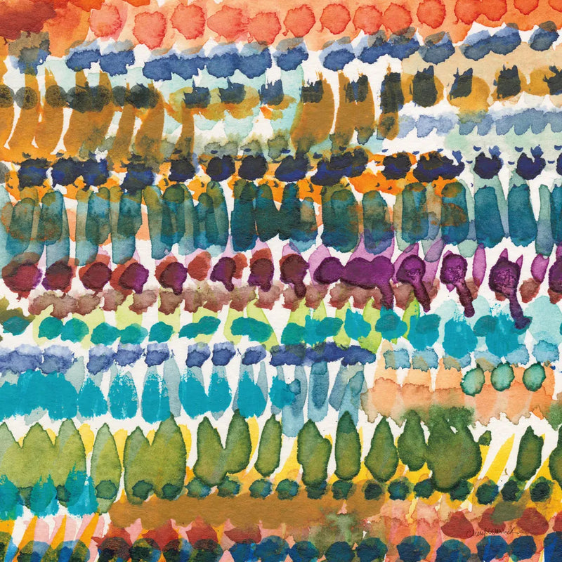 Colorful Patterns V Crop I by Cheryl Warrick. SKU 54687a. Archival Giclee Fine art print for wall decor.