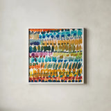 Colorful Patterns V Crop II by Cheryl Warrick. Shown in a crisp white glass frame for a clean and minimalist style. Available as an archival giclee rolled canvas, fine art paper, or poster print. SKU 54688a.