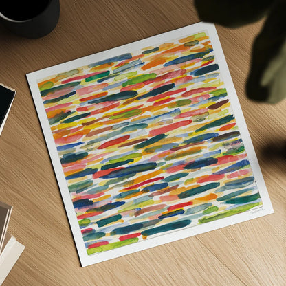 Colorful Patterns X by Cheryl Warrick. Shown as a detailed flat fine art print, highlighting archival giclee quality. Available as an archival giclee rolled canvas, fine art paper, or poster print. SKU 77642a.