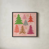 Cozy Cheer I by Cheryl Warrick. Shown in a sleek black glass frame for a contemporary gallery look. Available as an archival giclee rolled canvas, fine art paper, or poster print. SKU 104051a.