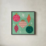 Cozy Cheer II by Cheryl Warrick. Shown in a sleek black glass frame for a contemporary gallery look. Available as an archival giclee rolled canvas, fine art paper, or poster print. SKU 104052a.