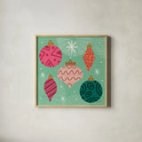 Cozy Cheer II by Cheryl Warrick. Shown in a natural wood glass frame for a timeless modern aesthetic. Available as an archival giclee rolled canvas, fine art paper, or poster print. SKU 104052a.
