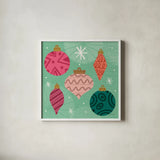 Cozy Cheer II by Cheryl Warrick. Shown in a crisp white glass frame for a clean and minimalist style. Available as an archival giclee rolled canvas, fine art paper, or poster print. SKU 104052a.