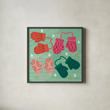 Cozy Cheer IV by Cheryl Warrick. Shown in a sleek black glass frame for a contemporary gallery look. Available as an archival giclee rolled canvas, fine art paper, or poster print. SKU 104054a.
