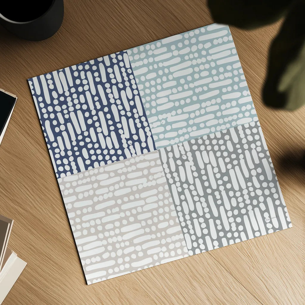 Cross Current Square Up Cool by Cheryl Warrick. Shown as a detailed flat fine art print, highlighting archival giclee quality. Available as an archival giclee rolled canvas, fine art paper, or poster print. SKU 56960a.