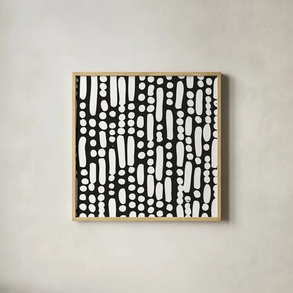 Cross Current Square Up I BW by Cheryl Warrick. Shown in a natural wood glass frame for a timeless modern aesthetic. Available as an archival giclee rolled canvas, fine art paper, or poster print. SKU 25304a.