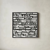 Cross Current Square Up II BW by Cheryl Warrick. Shown in a sleek black glass frame for a contemporary gallery look. Available as an archival giclee rolled canvas, fine art paper, or poster print. SKU 25305a.