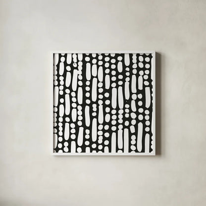 Cross Current Square Up IV BW by Cheryl Warrick. Shown in a crisp white glass frame for a clean and minimalist style. Available as an archival giclee rolled canvas, fine art paper, or poster print. SKU 25307a.