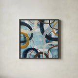 Dwell I by Cheryl Warrick. Shown in a sleek black glass frame for a contemporary gallery look. Available as an archival giclee rolled canvas, fine art paper, or poster print. SKU 17735a.