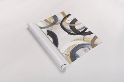 Dwell I Gold Neutral Crop by Cheryl Warrick. shown as a rolled paper print. Available as archival giclee rolled canvas, fine art paper, or poster print. SKU 77621h.