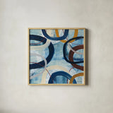 Dwell II by Cheryl Warrick. Shown in a natural wood glass frame for a timeless modern aesthetic. Available as an archival giclee rolled canvas, fine art paper, or poster print. SKU 17736a.
