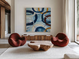 Dwell II by Cheryl Warrick. Shown as extra-large giant wall art in a modern living room. Available as an archival giclee rolled canvas, fine art paper, or poster print. SKU 17736a.