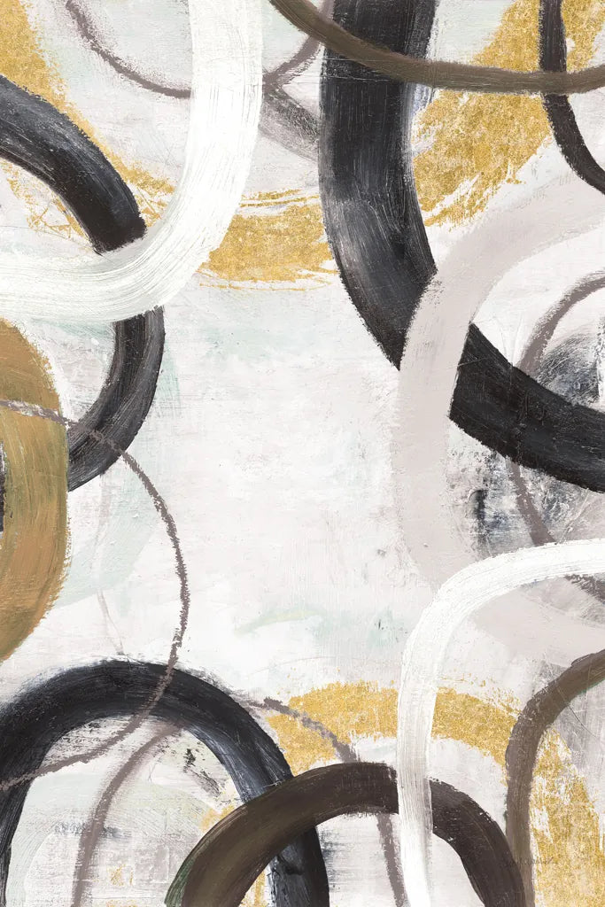 Dwell II Gold Neutral Crop by Cheryl Warrick. SKU 77622h. Archival Giclee Fine art print for wall decor.