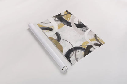 Dwell II Gold Neutral Crop by Cheryl Warrick. shown as a rolled paper print. Available as archival giclee rolled canvas, fine art paper, or poster print. SKU 77622h.