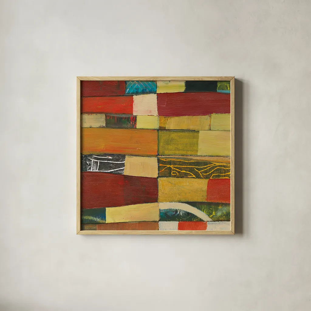 Eileen IV by Cheryl Warrick. Shown in a natural wood glass frame for a timeless modern aesthetic. Available as an archival giclee rolled canvas, fine art paper, or poster print. SKU 37800a.