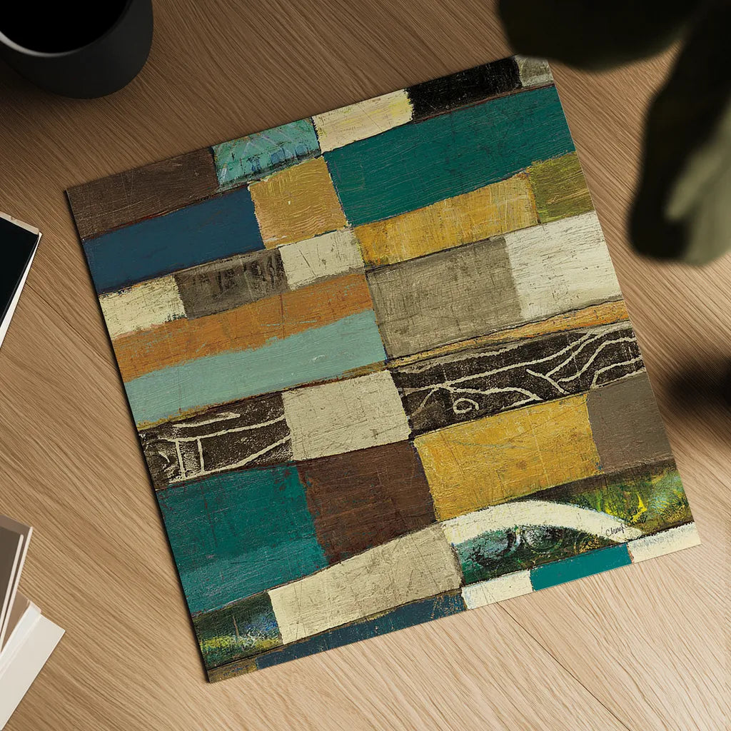 Eileen IV Blue by Cheryl Warrick. Shown as a detailed flat fine art print, highlighting archival giclee quality. Available as an archival giclee rolled canvas, fine art paper, or poster print. SKU 15830a.