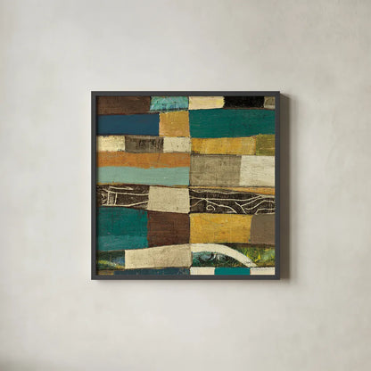 Eileen IV Blue by Cheryl Warrick. Shown in a sleek black glass frame for a contemporary gallery look. Available as an archival giclee rolled canvas, fine art paper, or poster print. SKU 15830a.