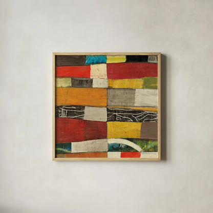 Eileen IV v2 by Cheryl Warrick. Shown in a natural wood glass frame for a timeless modern aesthetic. Available as an archival giclee rolled canvas, fine art paper, or poster print. SKU 37803a.