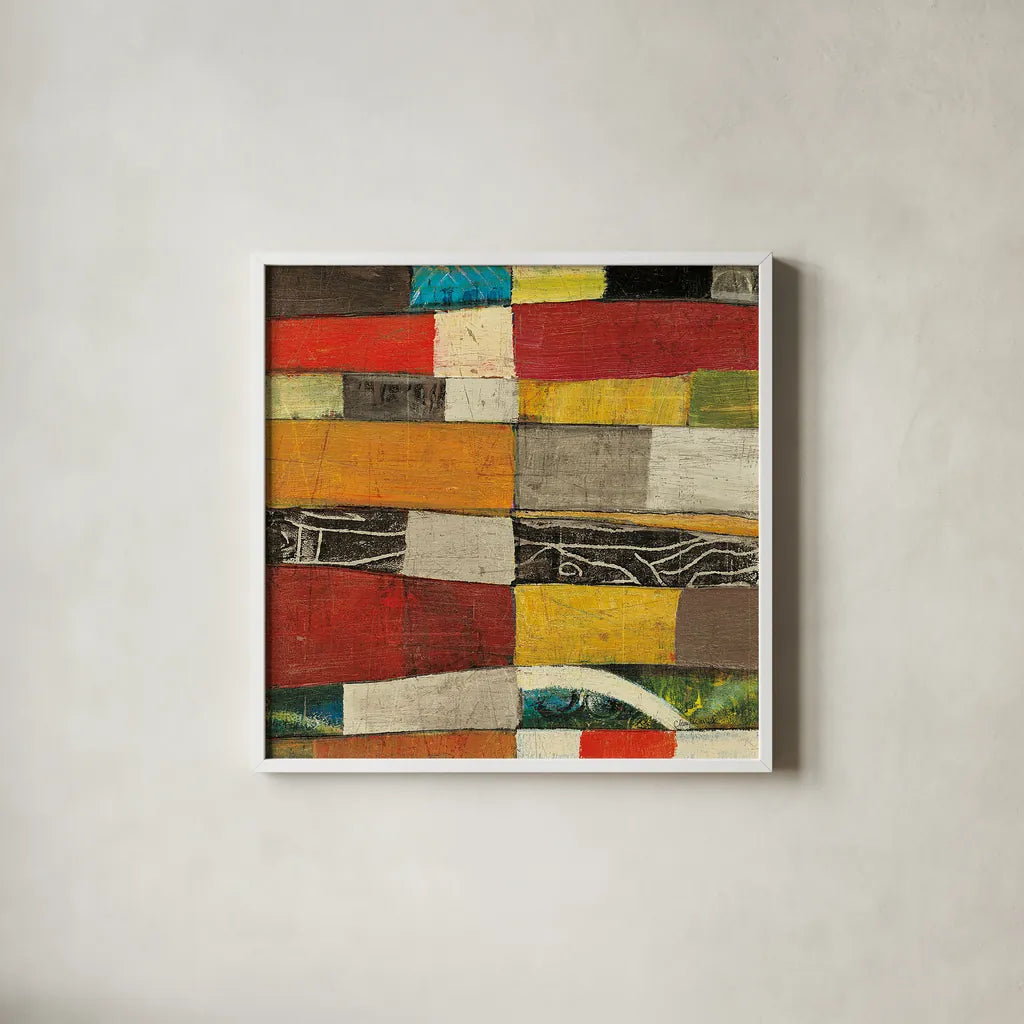 Eileen IV v2 by Cheryl Warrick. Shown in a crisp white glass frame for a clean and minimalist style. Available as an archival giclee rolled canvas, fine art paper, or poster print. SKU 37803a.