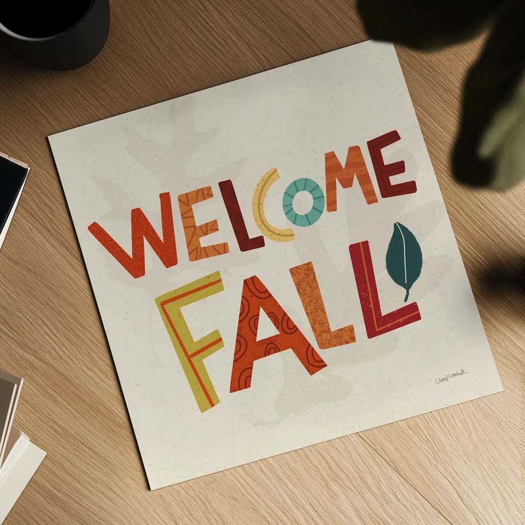 Fall Fun II by Cheryl Warrick. Shown as a detailed flat fine art print, highlighting archival giclee quality. Available as an archival giclee rolled canvas, fine art paper, or poster print. SKU 93045a.