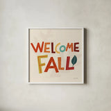 Fall Fun II by Cheryl Warrick. Shown in a crisp white glass frame for a clean and minimalist style. Available as an archival giclee rolled canvas, fine art paper, or poster print. SKU 93045a.