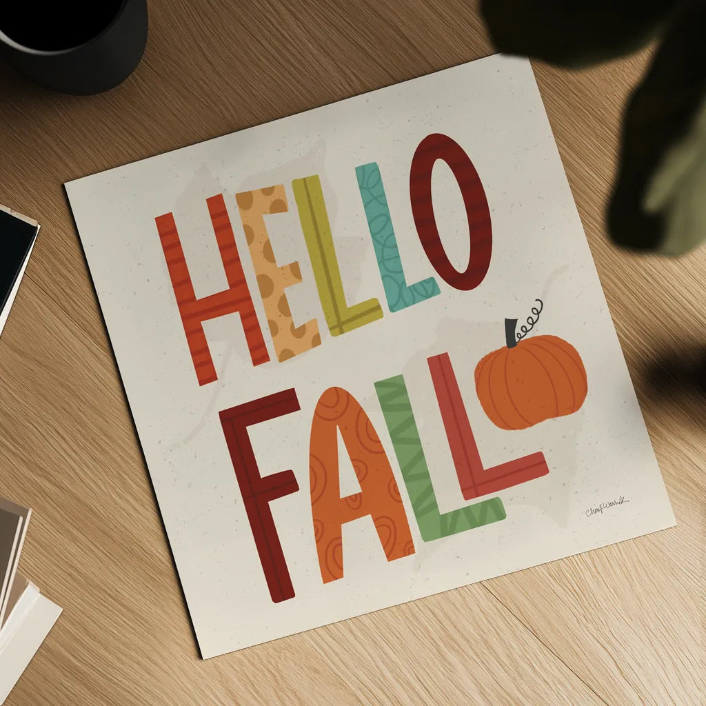 Fall Fun III by Cheryl Warrick. Shown as a detailed flat fine art print, highlighting archival giclee quality. Available as an archival giclee rolled canvas, fine art paper, or poster print. SKU 93046a.