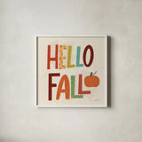 Fall Fun III by Cheryl Warrick. Shown in a crisp white glass frame for a clean and minimalist style. Available as an archival giclee rolled canvas, fine art paper, or poster print. SKU 93046a.