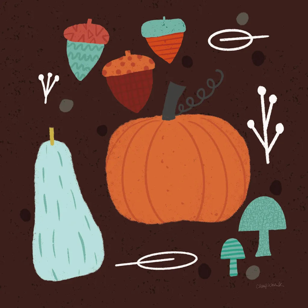 Fall Fun IX by Cheryl Warrick. SKU 93052a. Archival Giclee Fine art print for wall decor.