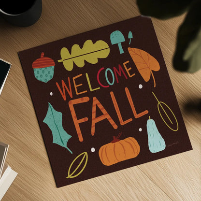 Fall Fun V by Cheryl Warrick. Shown as a detailed flat fine art print, highlighting archival giclee quality. Available as an archival giclee rolled canvas, fine art paper, or poster print. SKU 93048a.