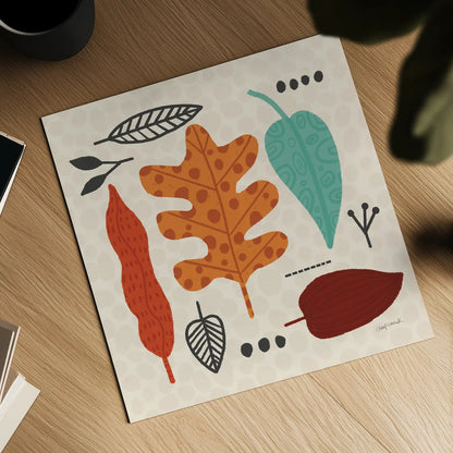 Fall Fun VI by Cheryl Warrick. Shown as a detailed flat fine art print, highlighting archival giclee quality. Available as an archival giclee rolled canvas, fine art paper, or poster print. SKU 93049a.