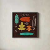 Fall Fun VII by Cheryl Warrick. Shown in a sleek black glass frame for a contemporary gallery look. Available as an archival giclee rolled canvas, fine art paper, or poster print. SKU 93050a.