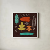 Fall Fun VII by Cheryl Warrick. Shown in a crisp white glass frame for a clean and minimalist style. Available as an archival giclee rolled canvas, fine art paper, or poster print. SKU 93050a.