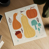 Fall Fun VIII by Cheryl Warrick. Shown as a detailed flat fine art print, highlighting archival giclee quality. Available as an archival giclee rolled canvas, fine art paper, or poster print. SKU 93051a.