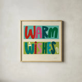 Festive Feelings IV by Cheryl Warrick. Shown in a natural wood glass frame for a timeless modern aesthetic. Available as an archival giclee rolled canvas, fine art paper, or poster print. SKU 102802a.
