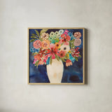 Floral Beauty II by Cheryl Warrick. Shown in a natural wood glass frame for a timeless modern aesthetic. Available as an archival giclee rolled canvas, fine art paper, or poster print. SKU 86839a.