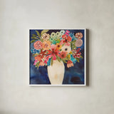 Floral Beauty II by Cheryl Warrick. Shown in a crisp white glass frame for a clean and minimalist style. Available as an archival giclee rolled canvas, fine art paper, or poster print. SKU 86839a.