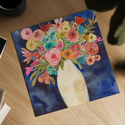 Floral Beauty III by Cheryl Warrick. Shown as a detailed flat fine art print, highlighting archival giclee quality. Available as an archival giclee rolled canvas, fine art paper, or poster print. SKU 86840a.