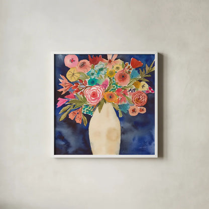 Floral Beauty III by Cheryl Warrick. Shown in a crisp white glass frame for a clean and minimalist style. Available as an archival giclee rolled canvas, fine art paper, or poster print. SKU 86840a.