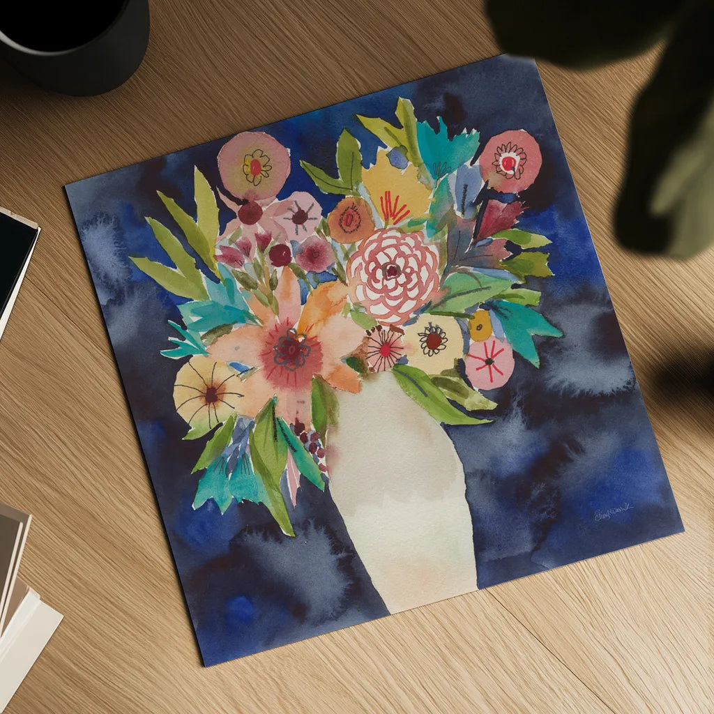 Floral Beauty IV by Cheryl Warrick. Shown as a detailed flat fine art print, highlighting archival giclee quality. Available as an archival giclee rolled canvas, fine art paper, or poster print. SKU 86841a.